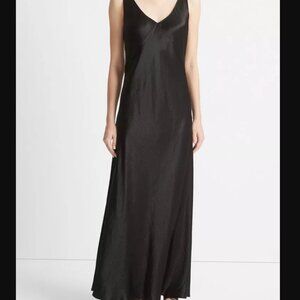 NWT Vince Satin V-Neck Maxi Slip Dress